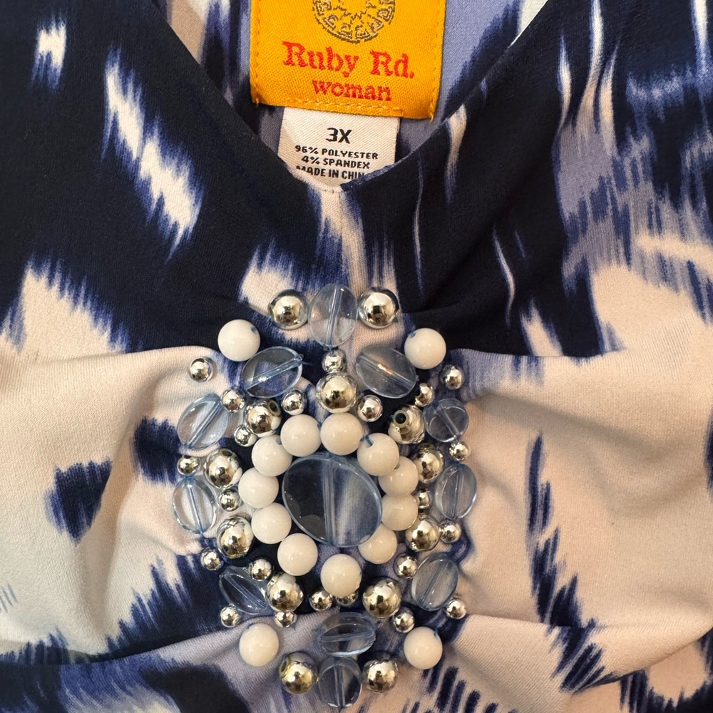 Ruby Rd Blue Dress - Picture 3 of 4